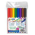 8 Pack Color Therapy Fine Felt Tip Adult Coloring Markers - Classic Colors - Made in the USA